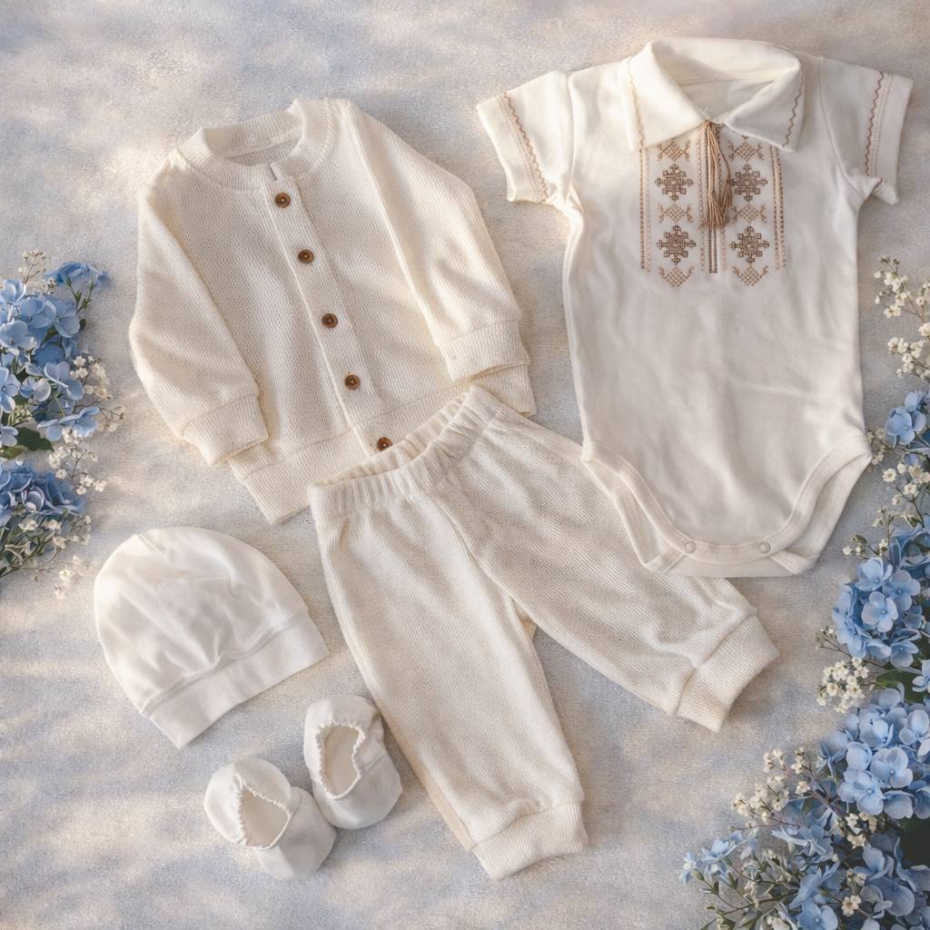 Baby Boy Christening Outfit Set – Elegant Newborn Coming Home Outfit - Size 62 EU (0-3months)