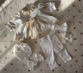 Luxury White Baby Dress Set with Lace & Bow Accessories - Size 56 EU (newborn)
