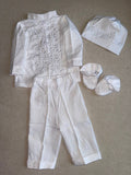 Luxury White Baby Christening Set with Traditional Embroidery - Size 74 EU (6-9months)
