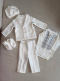 Luxury Baby Boy Christening Set with Cardigan & Embroidered Shirt - Size 74 EU (6-9months)