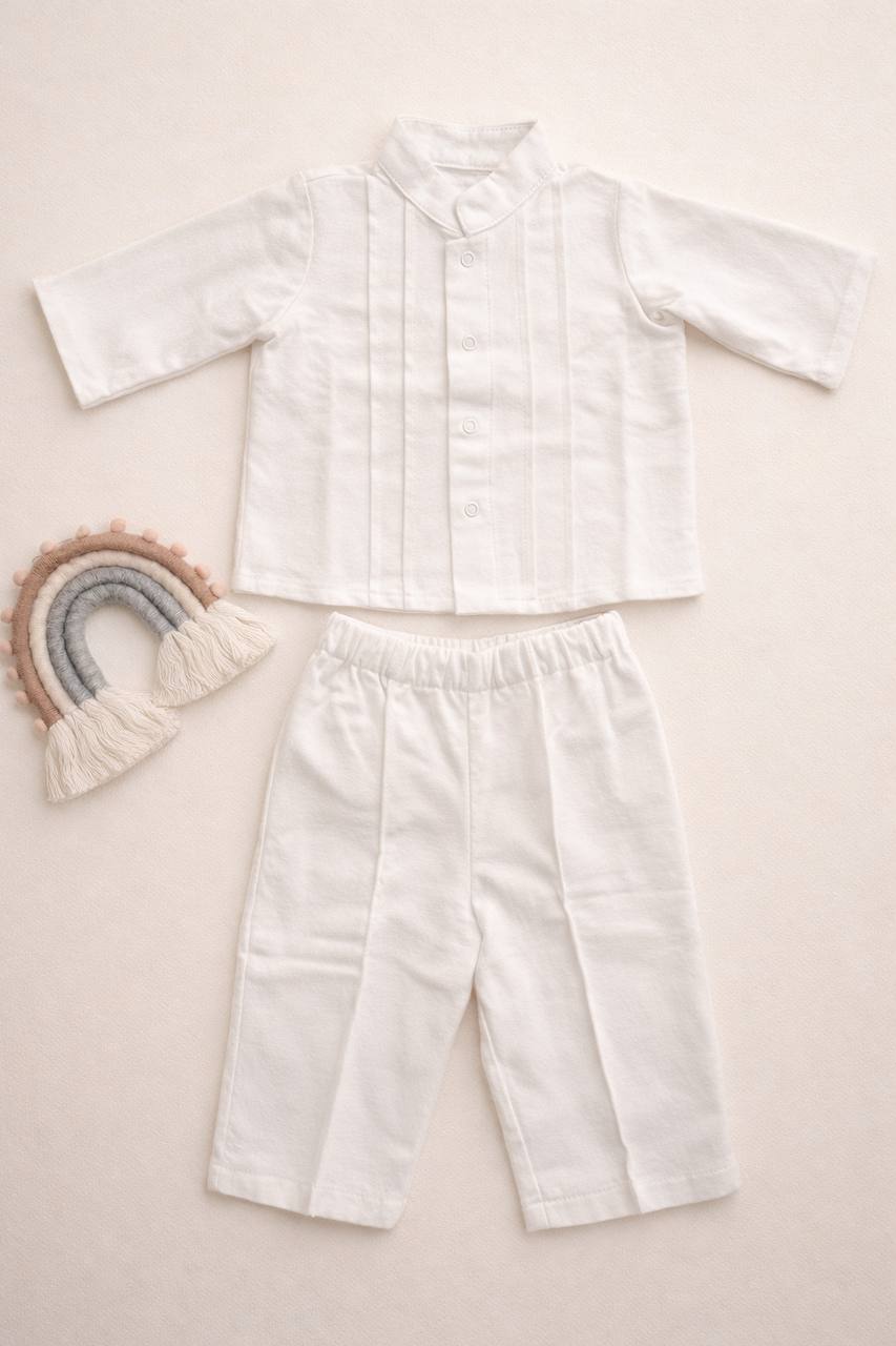 Baby Boy Classic Christening Set – Elegant White Outfit - Sizes 62 EU , 68 EU