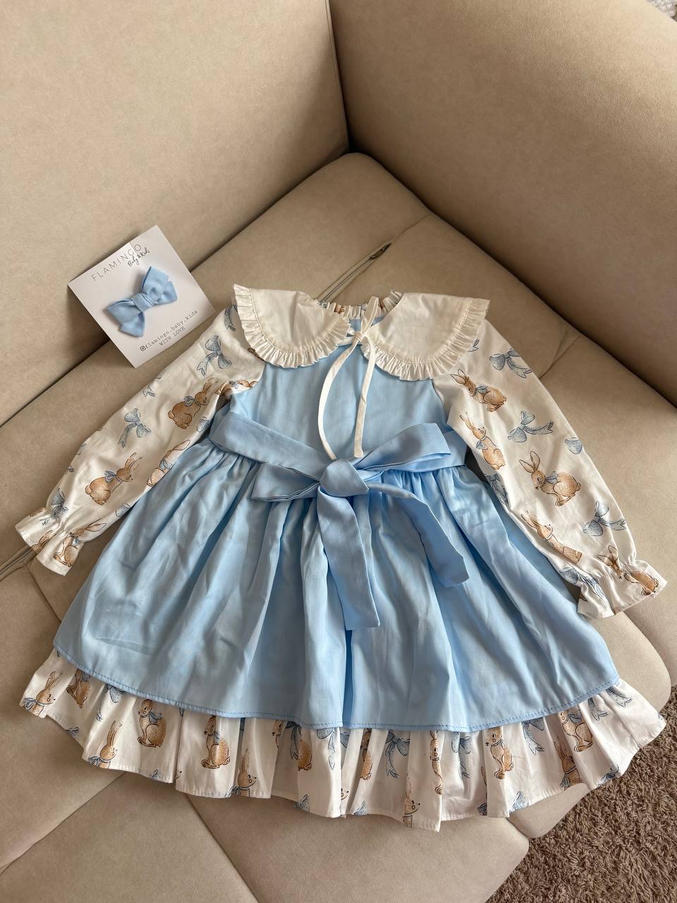 Baby Blue Bunny Dress- Size 92 EU (US 2T)