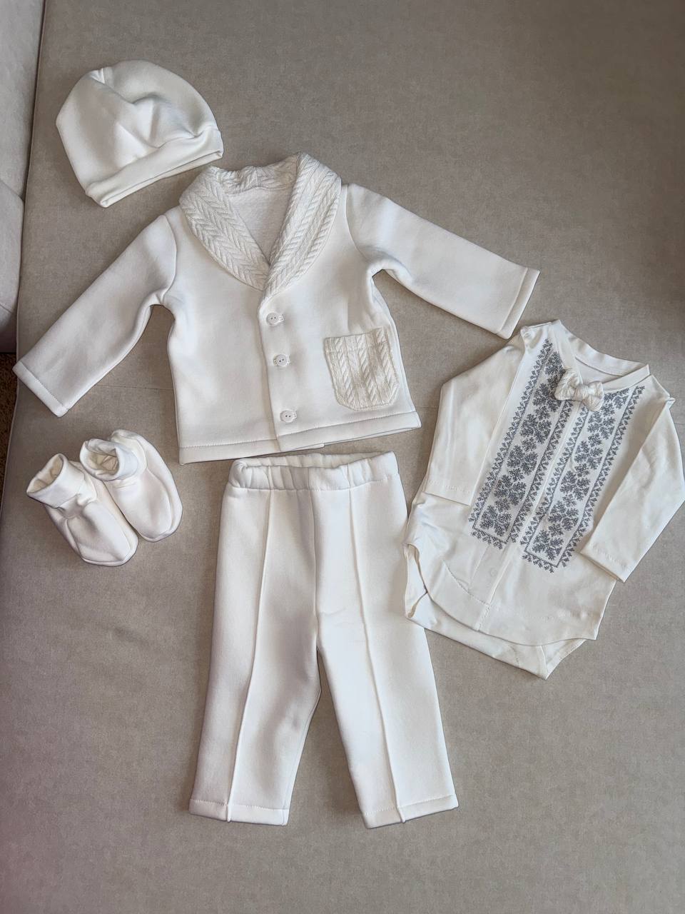 Baby Boy Elegant Ceremony Set – Jacket & Embroidered Shirt - Size 74 EU (6-9 months)
