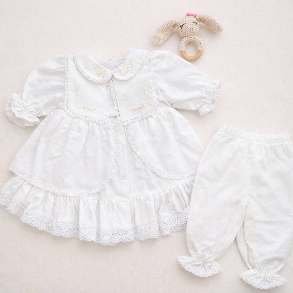 White Christening Dress Set - Size 68 EU (3-6 months)