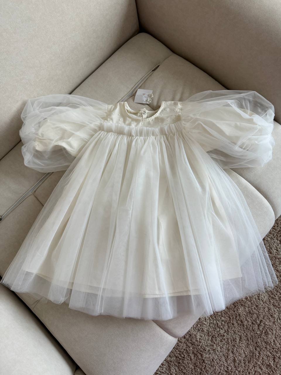 Luxury Ivory Tulle Baby Girl Dress – Special Occasion & Christening Outfit - Size 92 EU (US 2T)